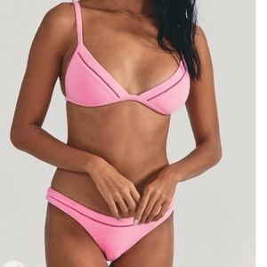 LoveShackFancy Reversible Pink Terry/Floral Bikini